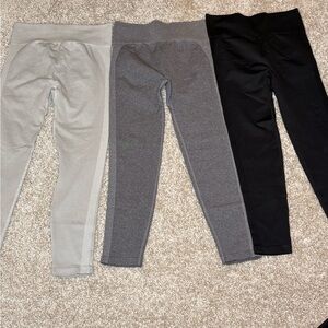 SHEIN Women's Gray and Black Leggings Set